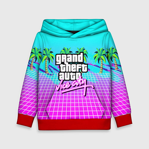 Детская толстовка Vice city tropic collection / 3D-Красный – фото 1