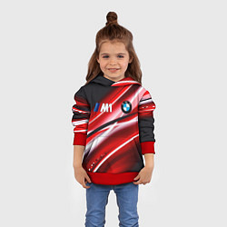 Толстовка-худи детская BMW sport line steel, цвет: 3D-красный — фото 2