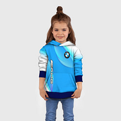 Толстовка-худи детская BMW abstrac line steel, цвет: 3D-синий — фото 2