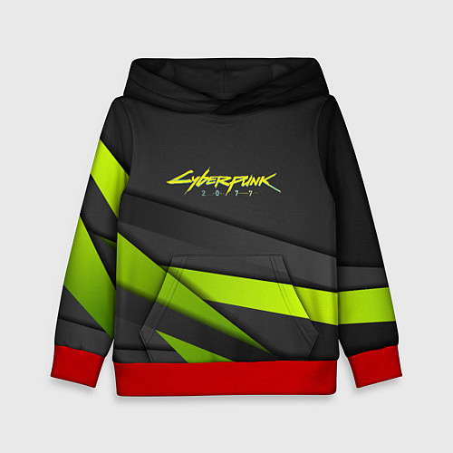 Детская толстовка Cyberpunk 2077 stripes line / 3D-Красный – фото 1