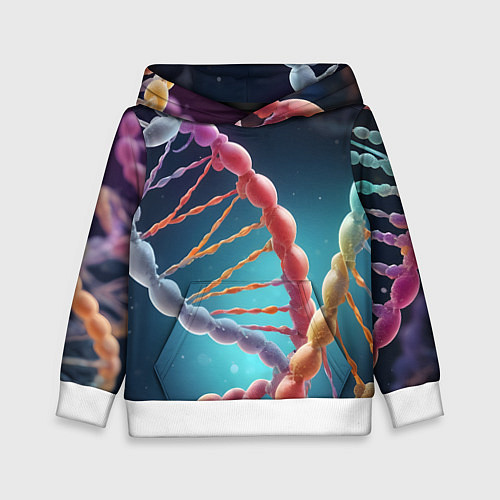 Детская толстовка Разноцветный ДНК / 3D-Белый – фото 1