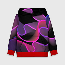 Толстовка-худи детская Линейная геометрия, цвет: 3D-красный