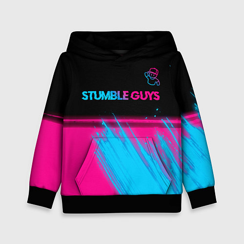 Детская толстовка Stumble Guys - neon gradient посередине / 3D-Черный – фото 1