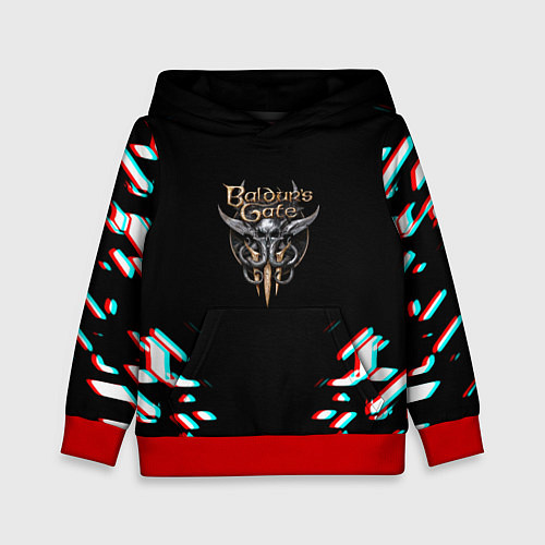 Детская толстовка Baldurs Gate glitch geometry / 3D-Красный – фото 1