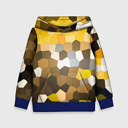Толстовка-худи детская Желто белая мозаика, цвет: 3D-синий