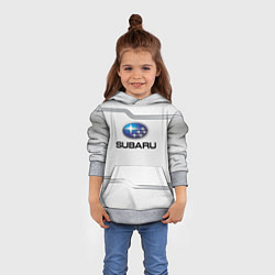 Толстовка-худи детская Subaru auto steel metal, цвет: 3D-меланж — фото 2
