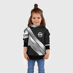 Толстовка-худи детская Nissan metal steel auto, цвет: 3D-черный — фото 2