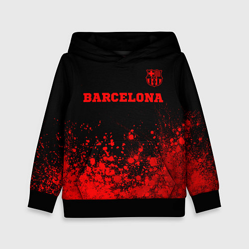 Детская толстовка Barcelona - red gradient посередине / 3D-Черный – фото 1