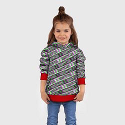 Толстовка-худи детская Juventus glitch pattern, цвет: 3D-красный — фото 2