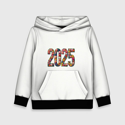 Детская толстовка Цифры 2025 из разноцветных цветов / 3D-Черный – фото 1