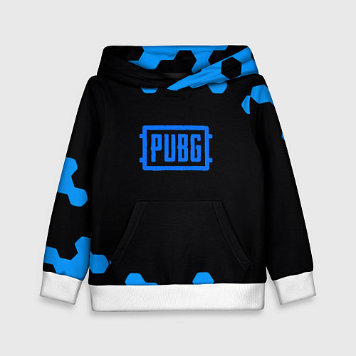 Детская толстовка PUBG синие соты абстракция / 3D-Белый – фото 1