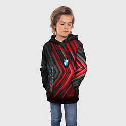Толстовка-худи детская BMW geometry stripes red, цвет: 3D-черный — фото 2