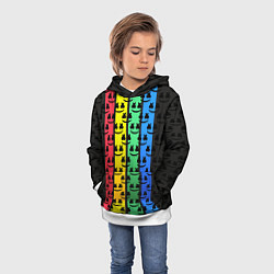 Толстовка-худи детская Marshmello neon music dj, цвет: 3D-белый — фото 2