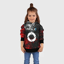 Толстовка-худи детская Portal брызги красок, цвет: 3D-черный — фото 2