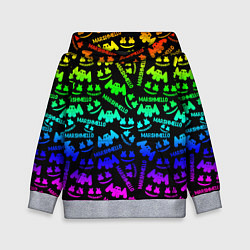 Толстовка-худи детская Marshmello neon steel pattern, цвет: 3D-меланж