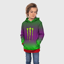 Толстовка-худи детская Monster energy gradient, цвет: 3D-красный — фото 2