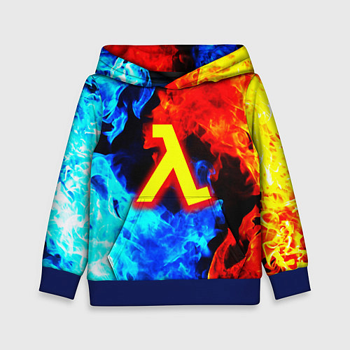 Детская толстовка Халф лайф огненный стиль / 3D-Синий – фото 1