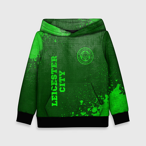 Детская толстовка Leicester City - green gradient вертикально / 3D-Черный – фото 1