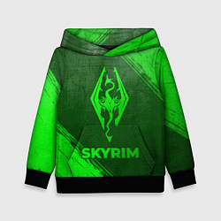 Толстовка-худи детская Skyrim - green gradient, цвет: 3D-черный