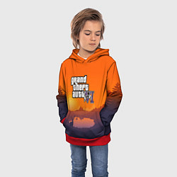 Толстовка-худи детская GTA6 nature, цвет: 3D-красный — фото 2
