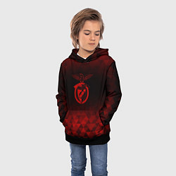 Толстовка-худи детская Benfica red poly, цвет: 3D-черный — фото 2