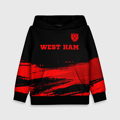 Детская толстовка West Ham - red gradient посередине / 3D-Черный – фото 1