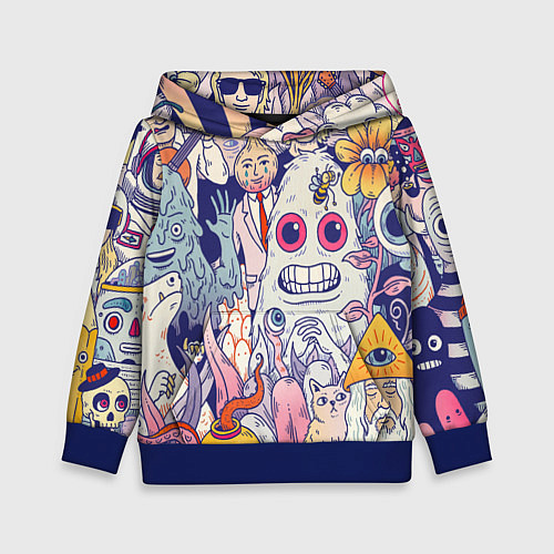 Детская толстовка Психоделические монстры / 3D-Синий – фото 1