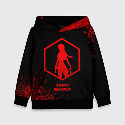 Детская толстовка Tomb Raider - red gradient / 3D-Черный – фото 1