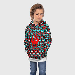 Толстовка-худи детская The Elder Scrolls glitch pattern, цвет: 3D-белый — фото 2