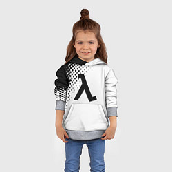 Толстовка-худи детская Half-life pattern black, цвет: 3D-меланж — фото 2
