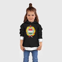 Толстовка-худи детская СССР лого стиль прошлого, цвет: 3D-белый — фото 2