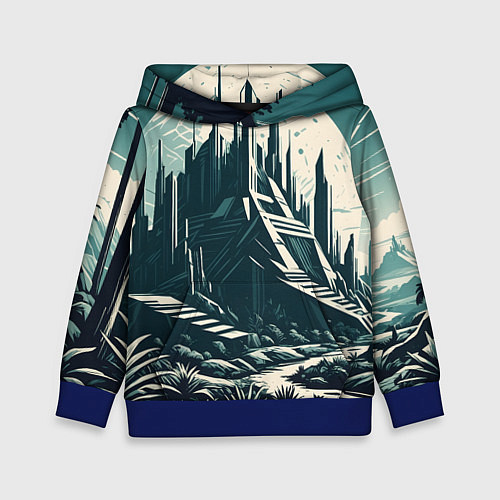 Детская толстовка Фантастика город / 3D-Синий – фото 1