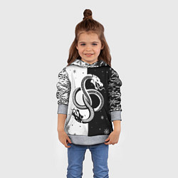 Толстовка-худи детская Инь янь - змеи, цвет: 3D-меланж — фото 2