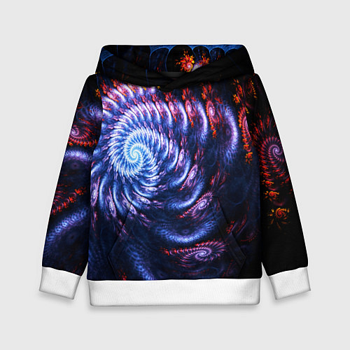 Детская толстовка Оптический фрактальный узор текстура / 3D-Белый – фото 1