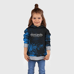 Толстовка-худи детская Horizon: Zero Dawn синие брызги красок, цвет: 3D-меланж — фото 2