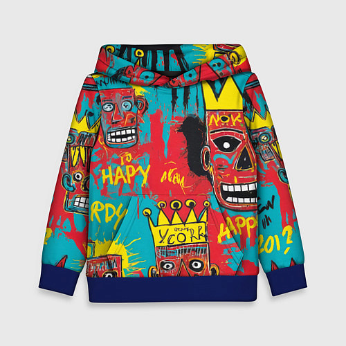 Детская толстовка Абстракция в стиле баския / 3D-Синий – фото 1