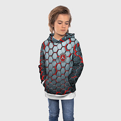 Толстовка-худи детская Mercedes броня, цвет: 3D-белый — фото 2