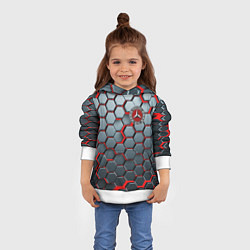 Толстовка-худи детская Mercedes броня, цвет: 3D-белый — фото 2