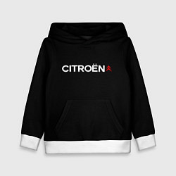 Толстовка-худи детская Citroen logo, цвет: 3D-белый