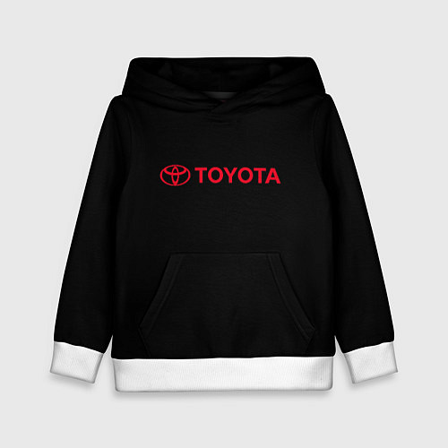 Детская толстовка Toyota red logo auto / 3D-Белый – фото 1