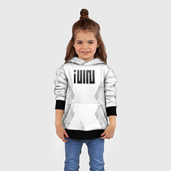 Толстовка-худи детская Gidle white poly, цвет: 3D-черный — фото 2