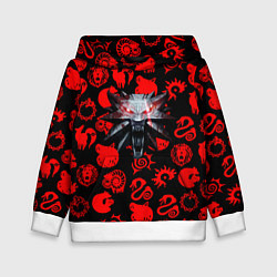 Толстовка-худи детская The Witcher anime pattern, цвет: 3D-белый