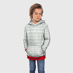 Толстовка-худи детская Чёрные точки на белом фоне, цвет: 3D-красный — фото 2