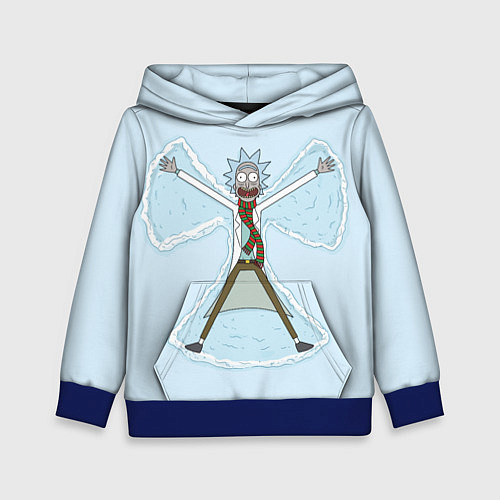 Детская толстовка Рик и Морти снег - бабочка / 3D-Синий – фото 1
