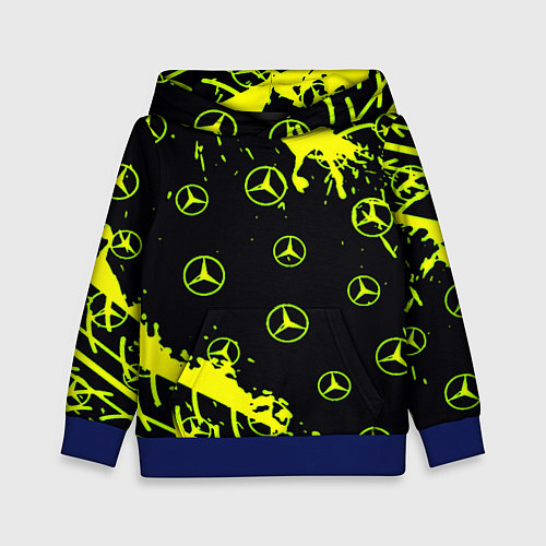 Детская толстовка Mercedes кислотные логотипы / 3D-Синий – фото 1