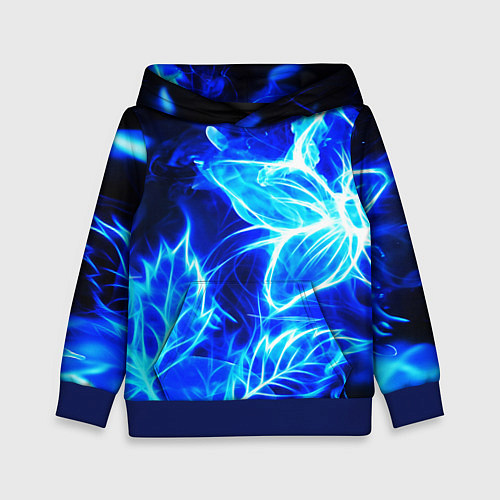 Детская толстовка Огненный синий цветок / 3D-Синий – фото 1