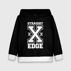 Толстовка-худи детская Straight edge SXE, цвет: 3D-белый