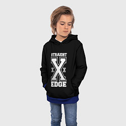 Толстовка-худи детская Straight edge SXE, цвет: 3D-синий — фото 2