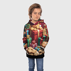 Толстовка-худи детская Рождественское печенье, цвет: 3D-черный — фото 2