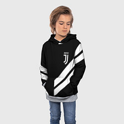 Толстовка-худи детская Juventus line white, цвет: 3D-меланж — фото 2